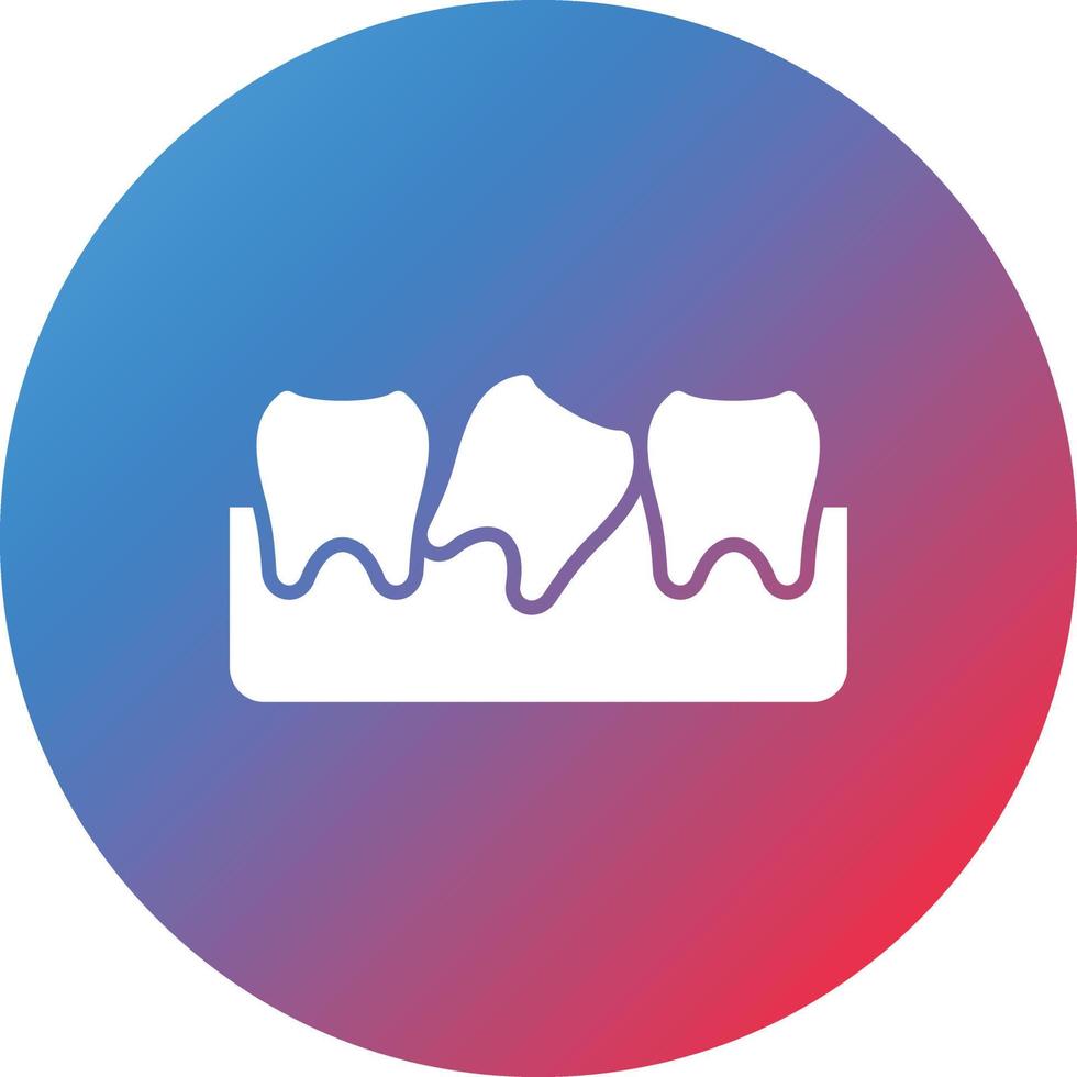 icona di sfondo sfumato cerchio glifo del dente del giudizio vettore