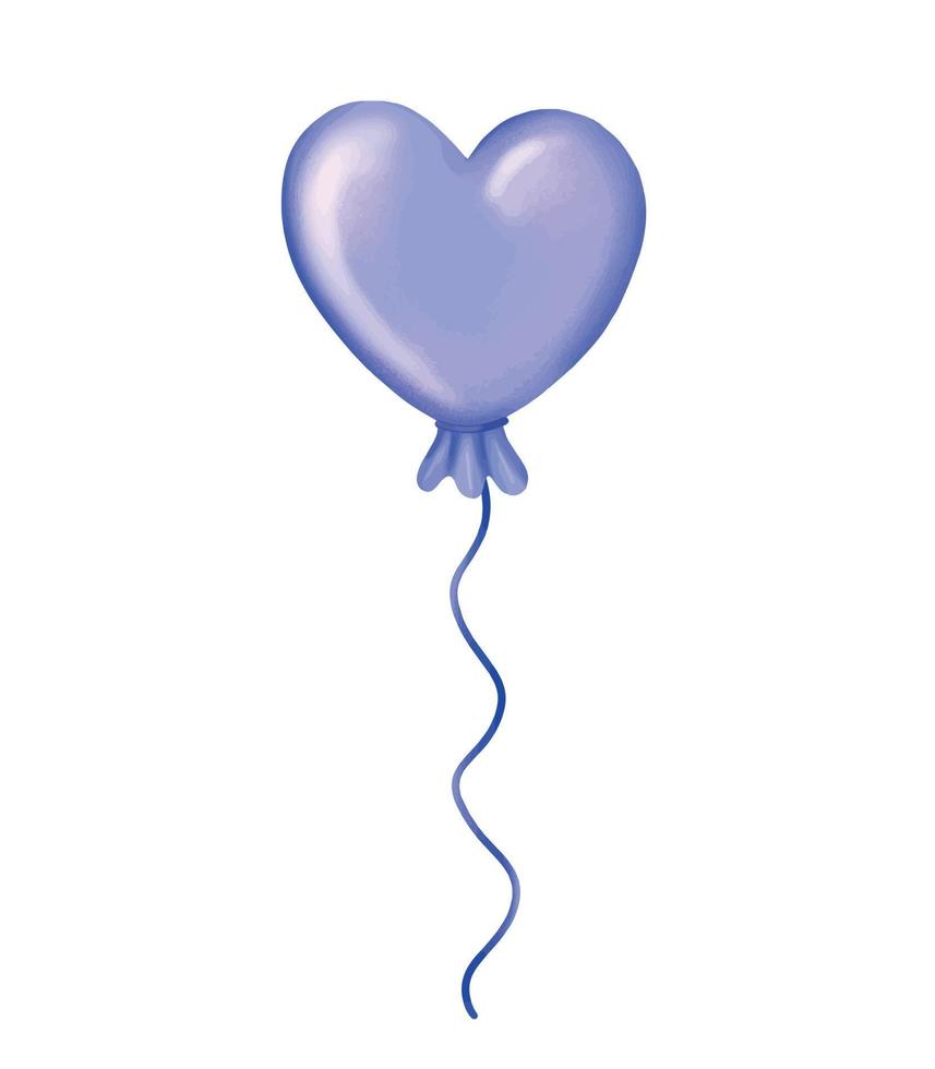 palloncino blu a forma di cuore. illustrazione vettoriale