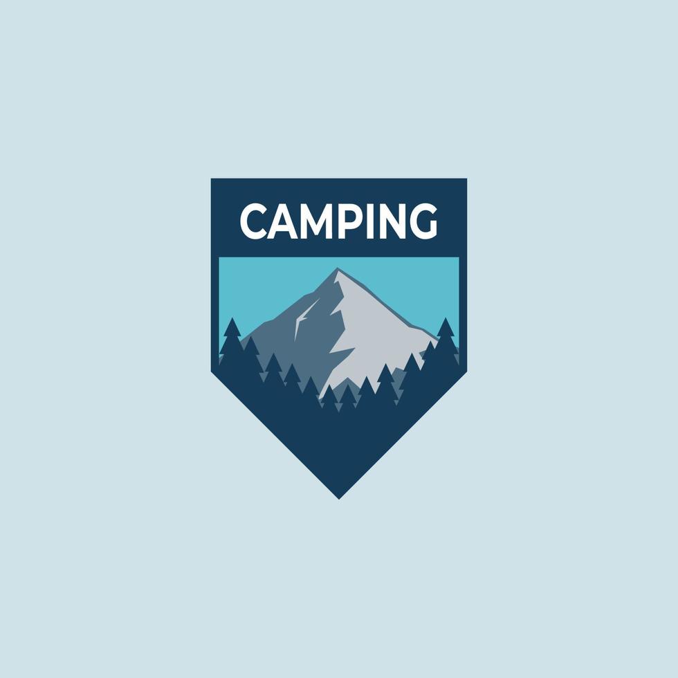 campeggio distintivo logo icona disegno vettoriale
