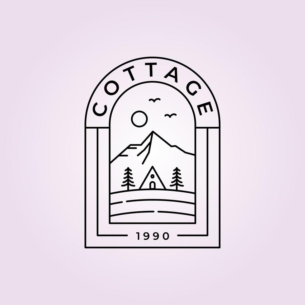 cottage distintivo logo vettoriale linea minimalista art design