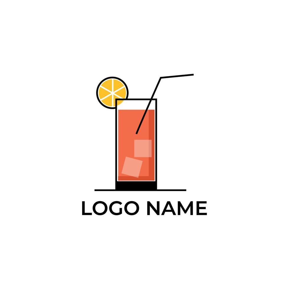 disegno del modello dell'icona di vettore del logo della bevanda e del succo di frutta