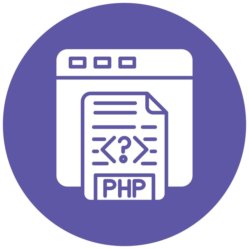stile icona di codifica php vettore