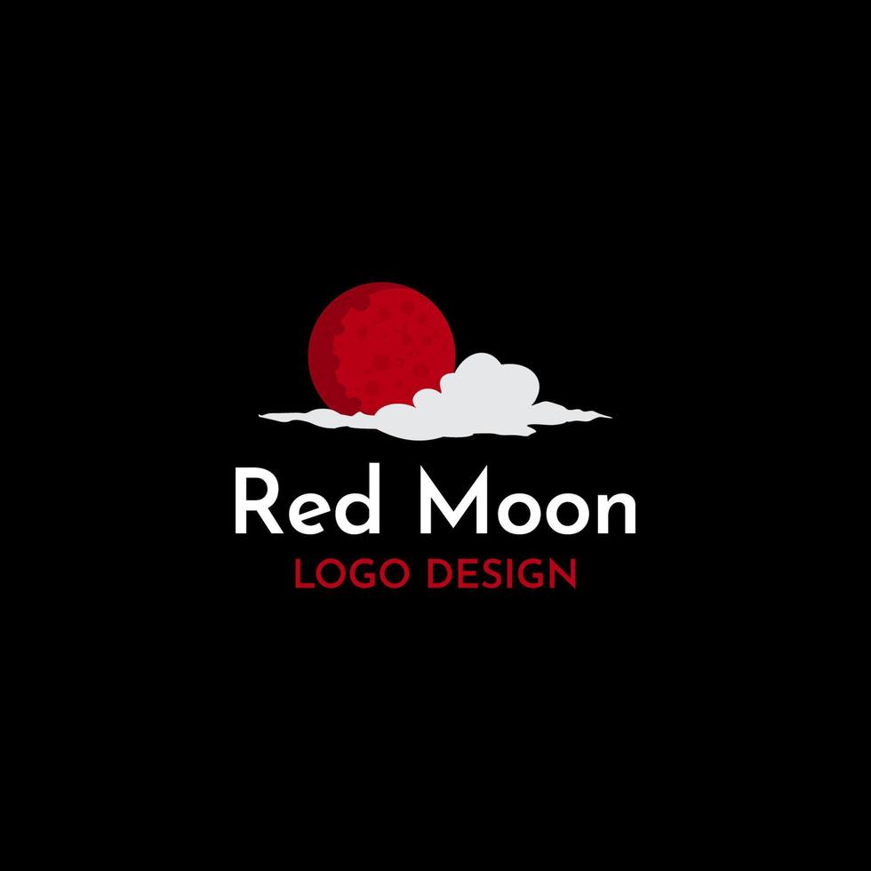 vettore di progettazione del logo della luna rossa