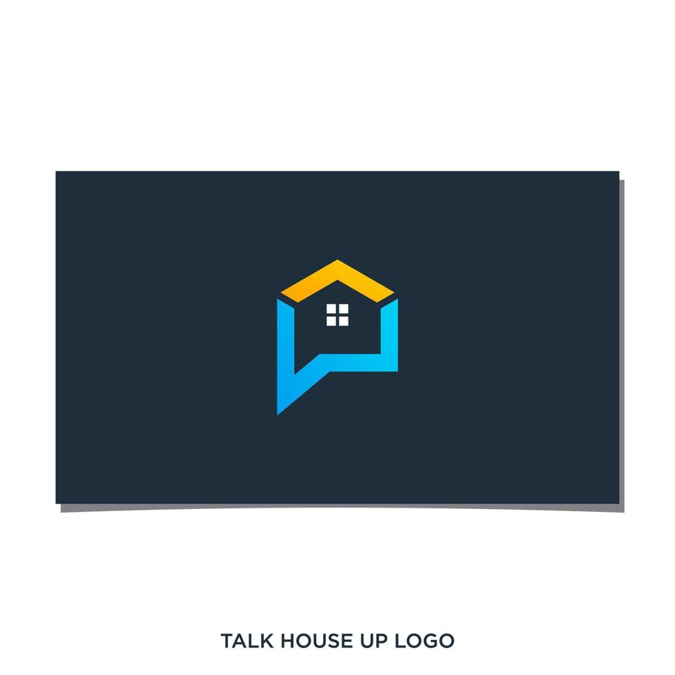 talk house up logo design. vettore
