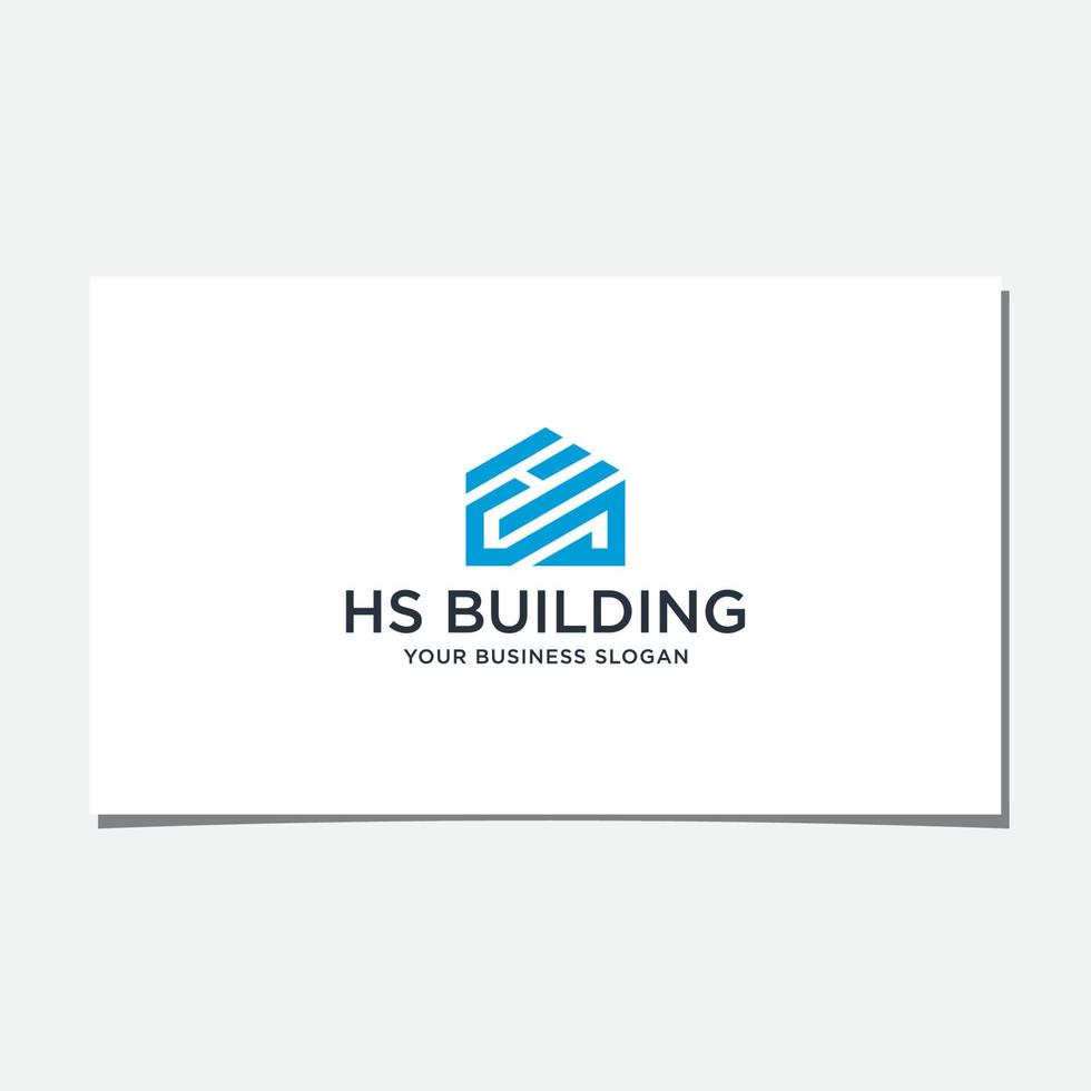 hs edificio logo design vettoriale