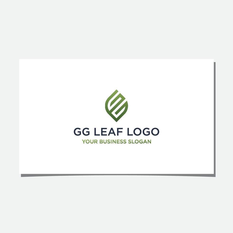 vettore di progettazione di logo foglia gg