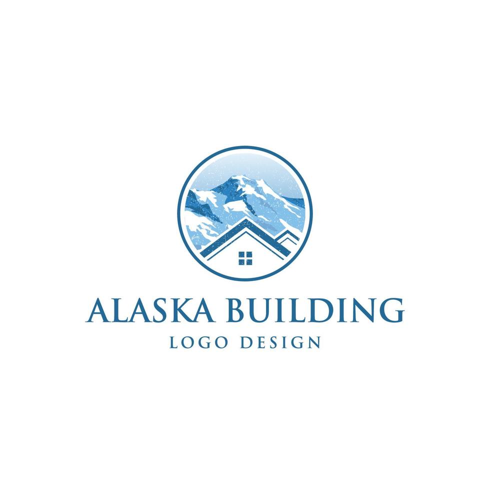 vettore di progettazione del logo dell'edificio dell'alaska