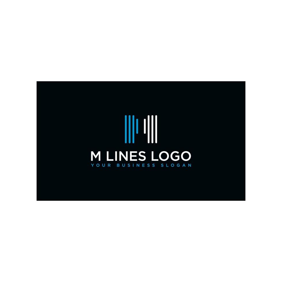 m linee logo design vettoriale