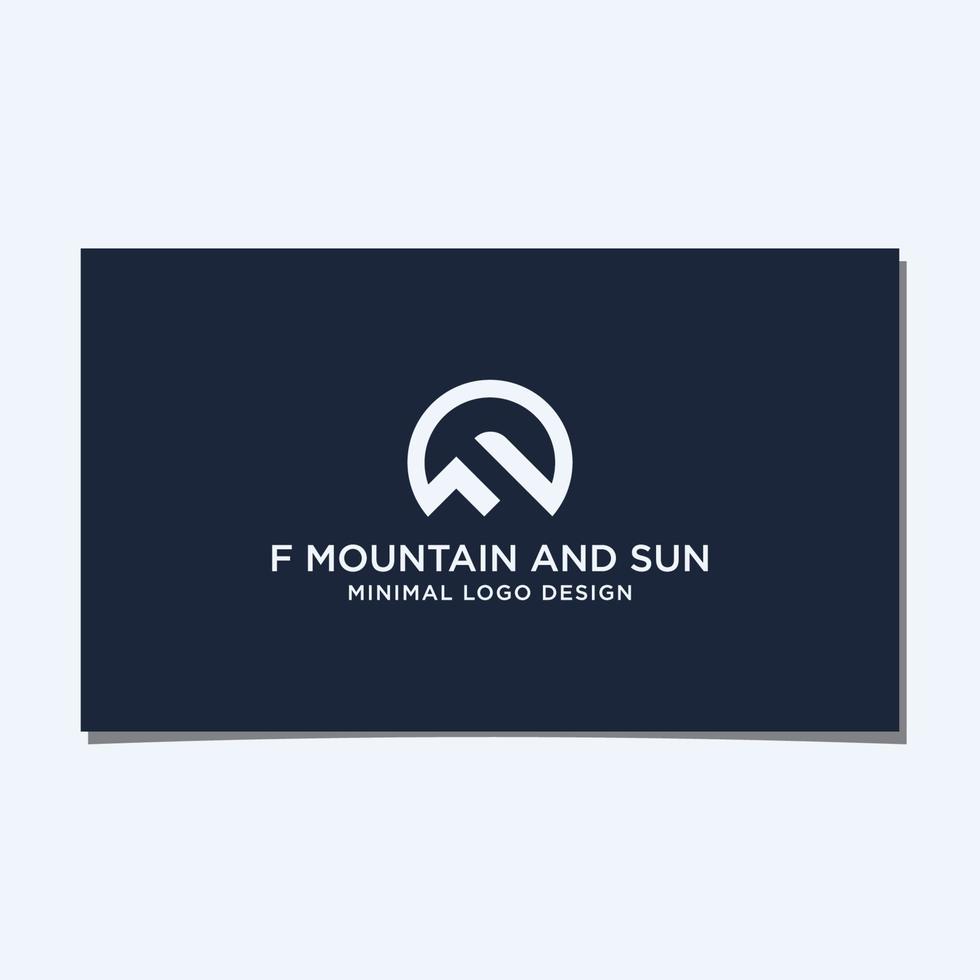 f logo design montagna e sole vettore