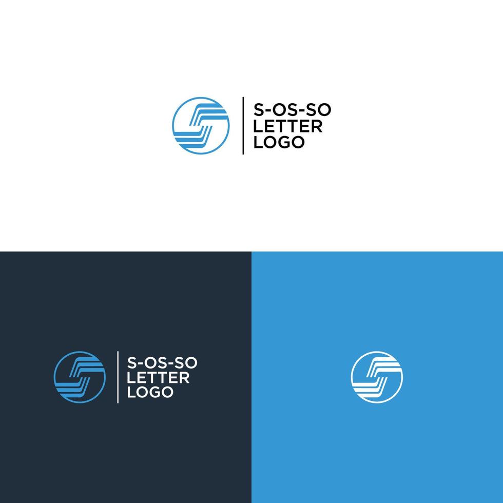 s-os-so lettera logo design vettoriale