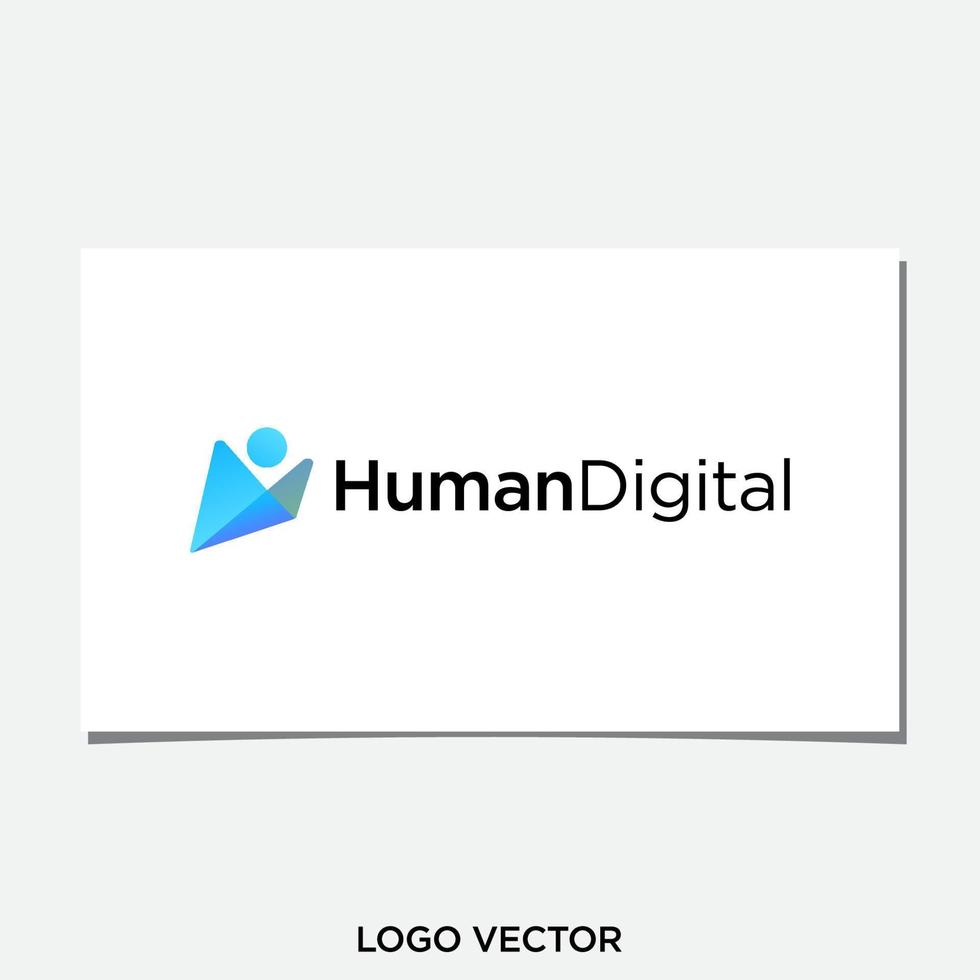 vettore di progettazione del logo digitale salto umano