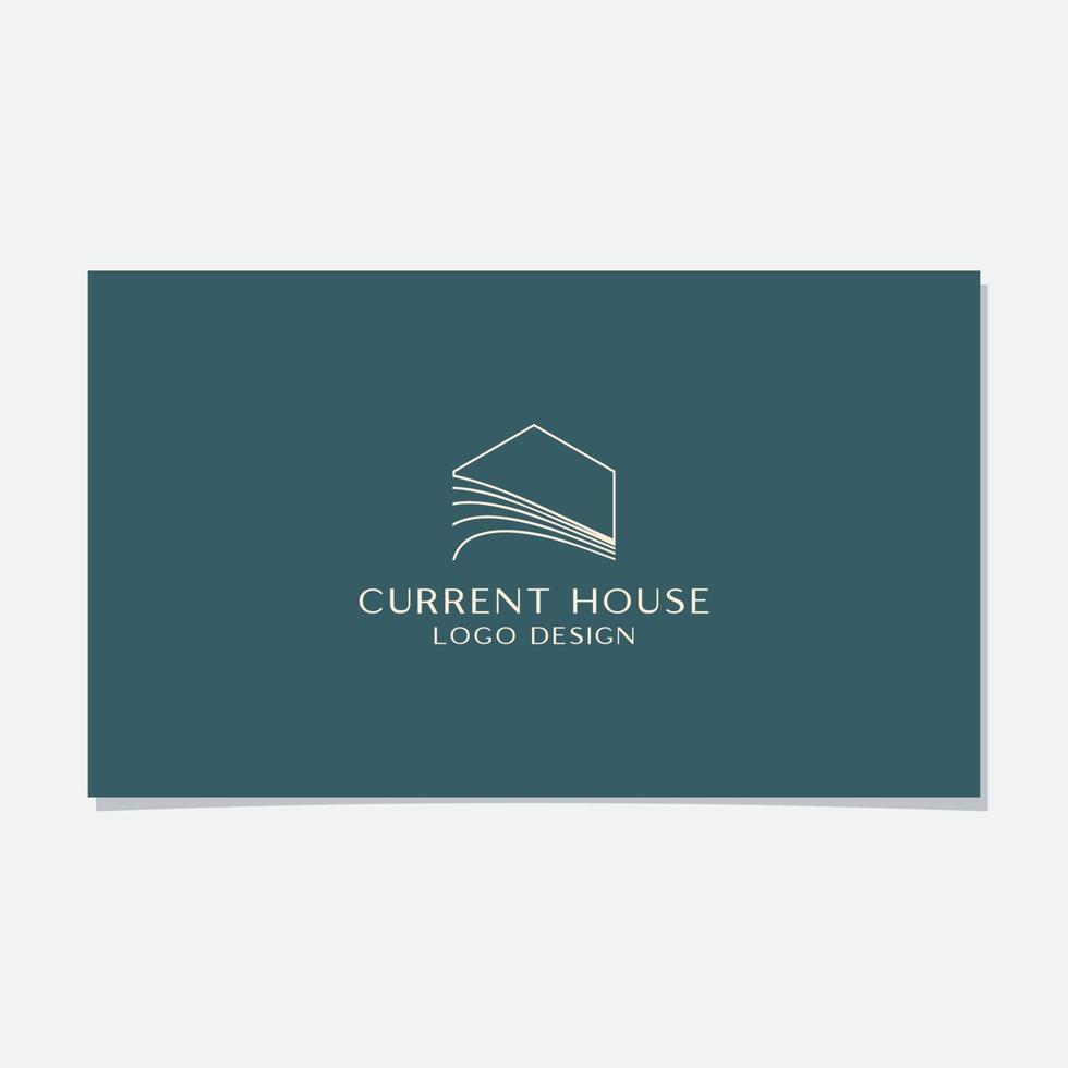 design del logo di lusso della casa di flusso vettore