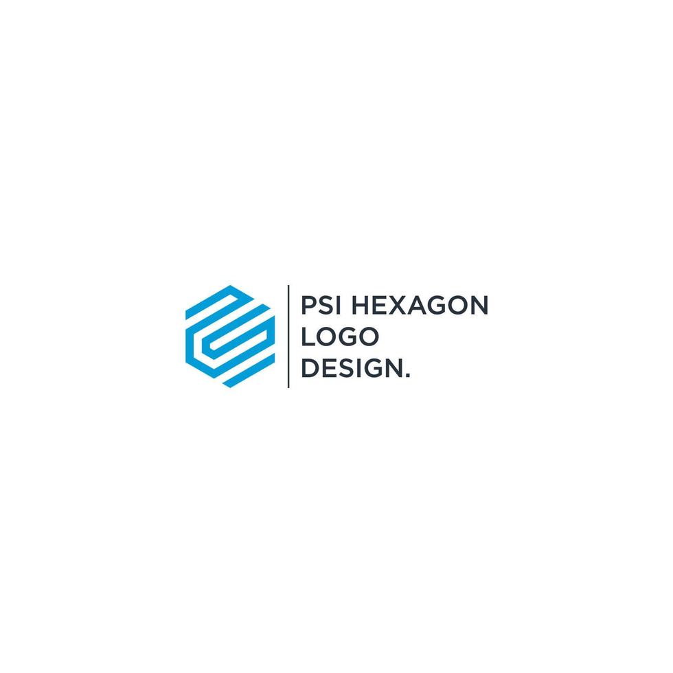 vettore di progettazione del logo esagonale psi