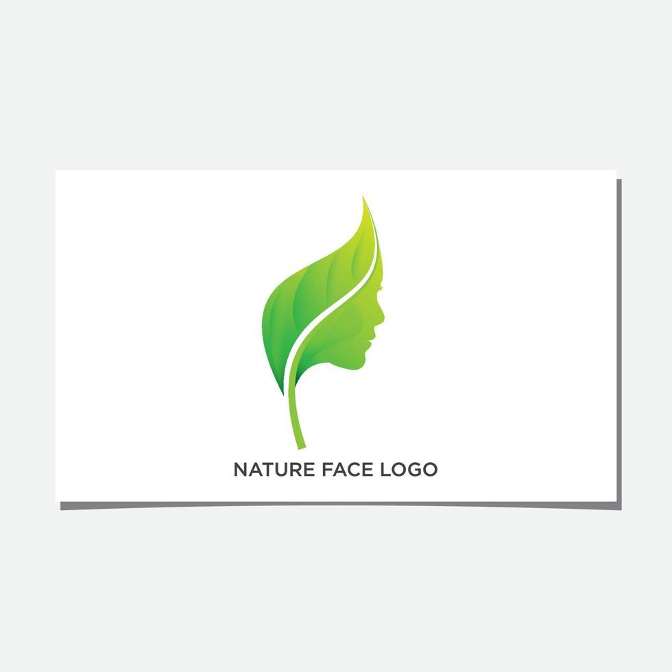 vettore di design del logo del viso della natura