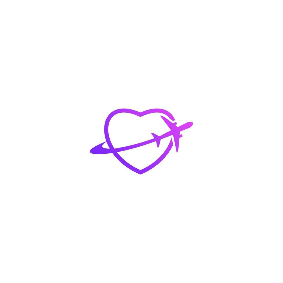 aereo che circonda il logo del cuore vettore