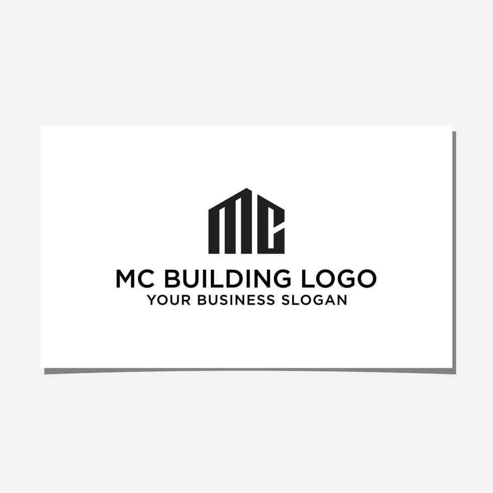 mc edificio logo design vettoriale