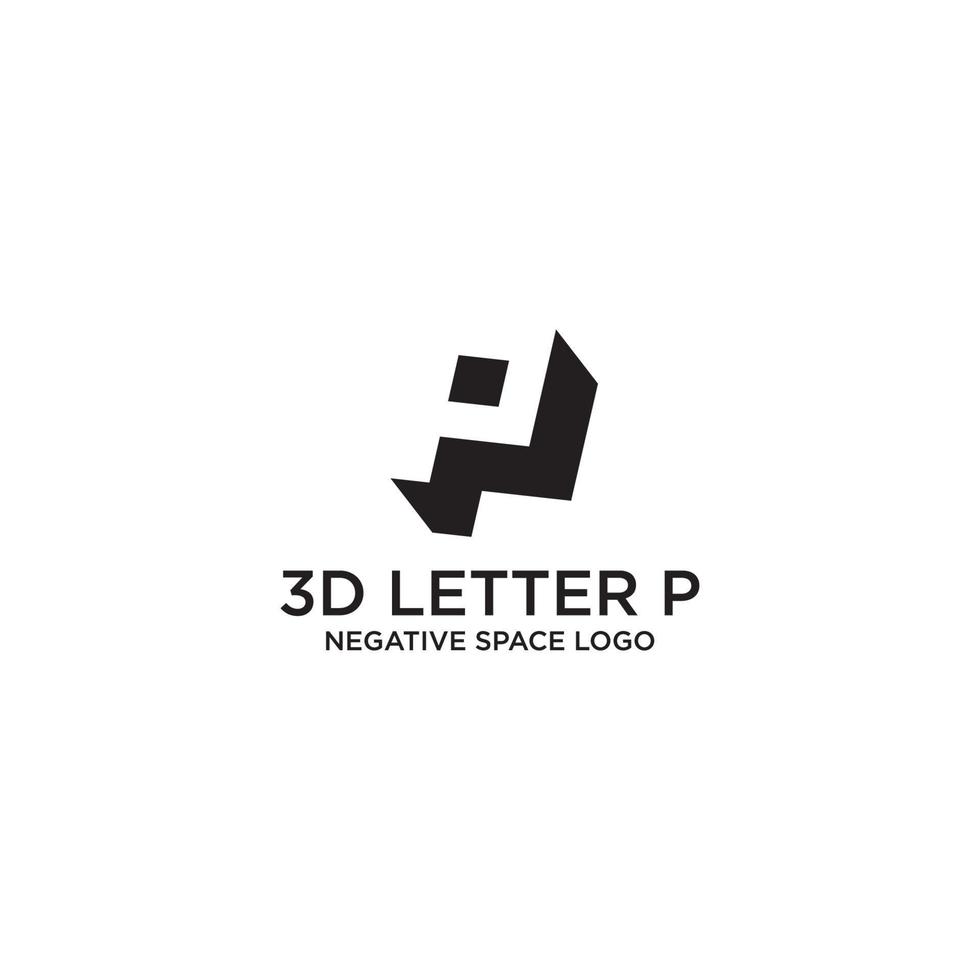 p logo con prospettiva 3d vettore