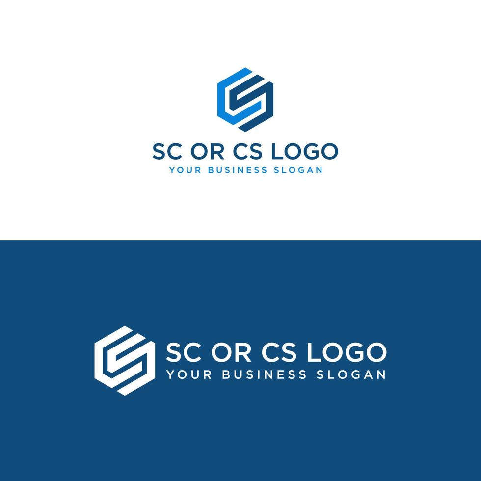 sc o cs lettera logo design vector