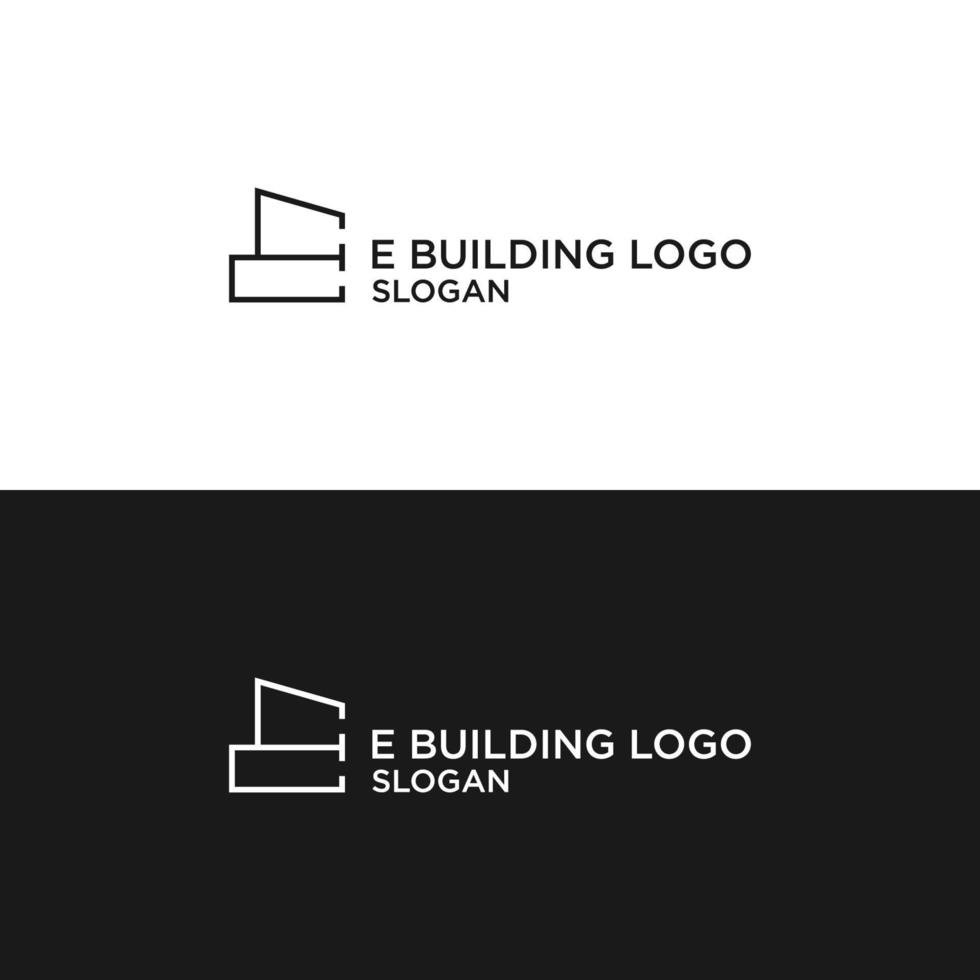 e edificio logo design vettoriale