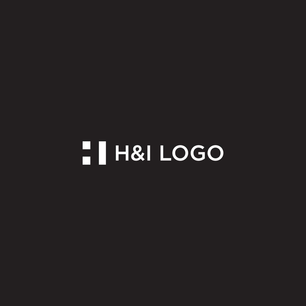 Vettore di progettazione del logo iniziale 'h' e 'i'