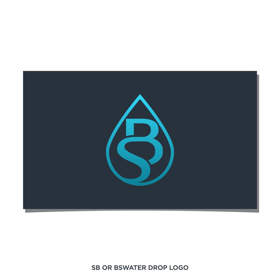 design del logo della goccia d'acqua sb o bs vettore