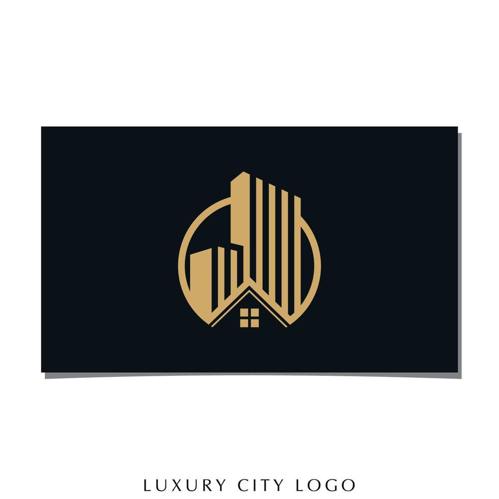 vettore di progettazione di logo della città di lusso