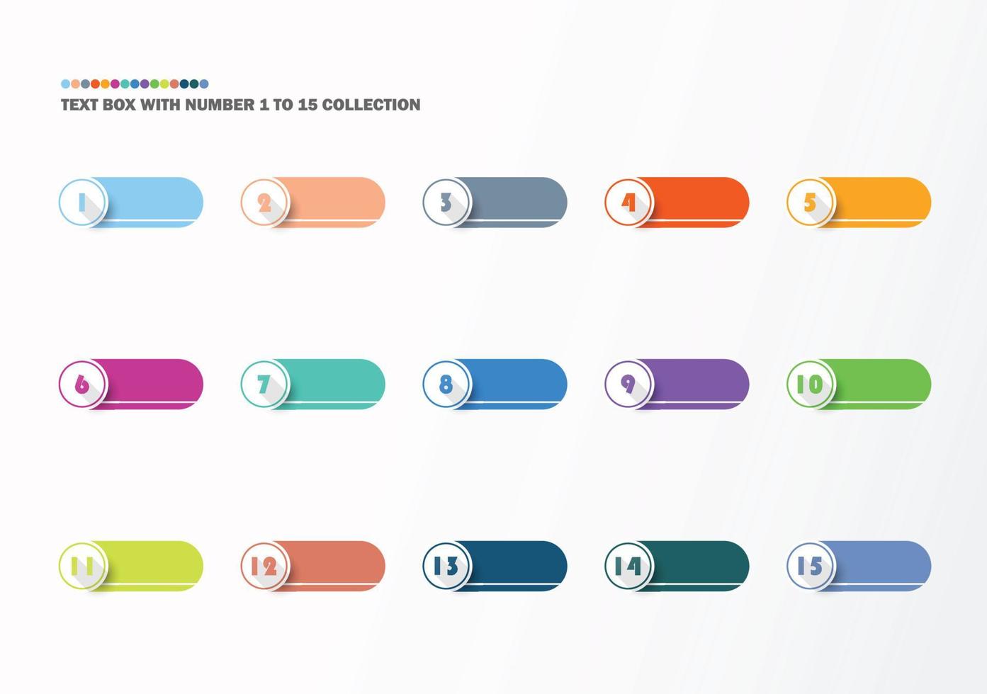 proiettile con raccolta di numeri. numeri da 1 a 15. pulsanti e punti infografica. design facile da modificare. vettore eps10.