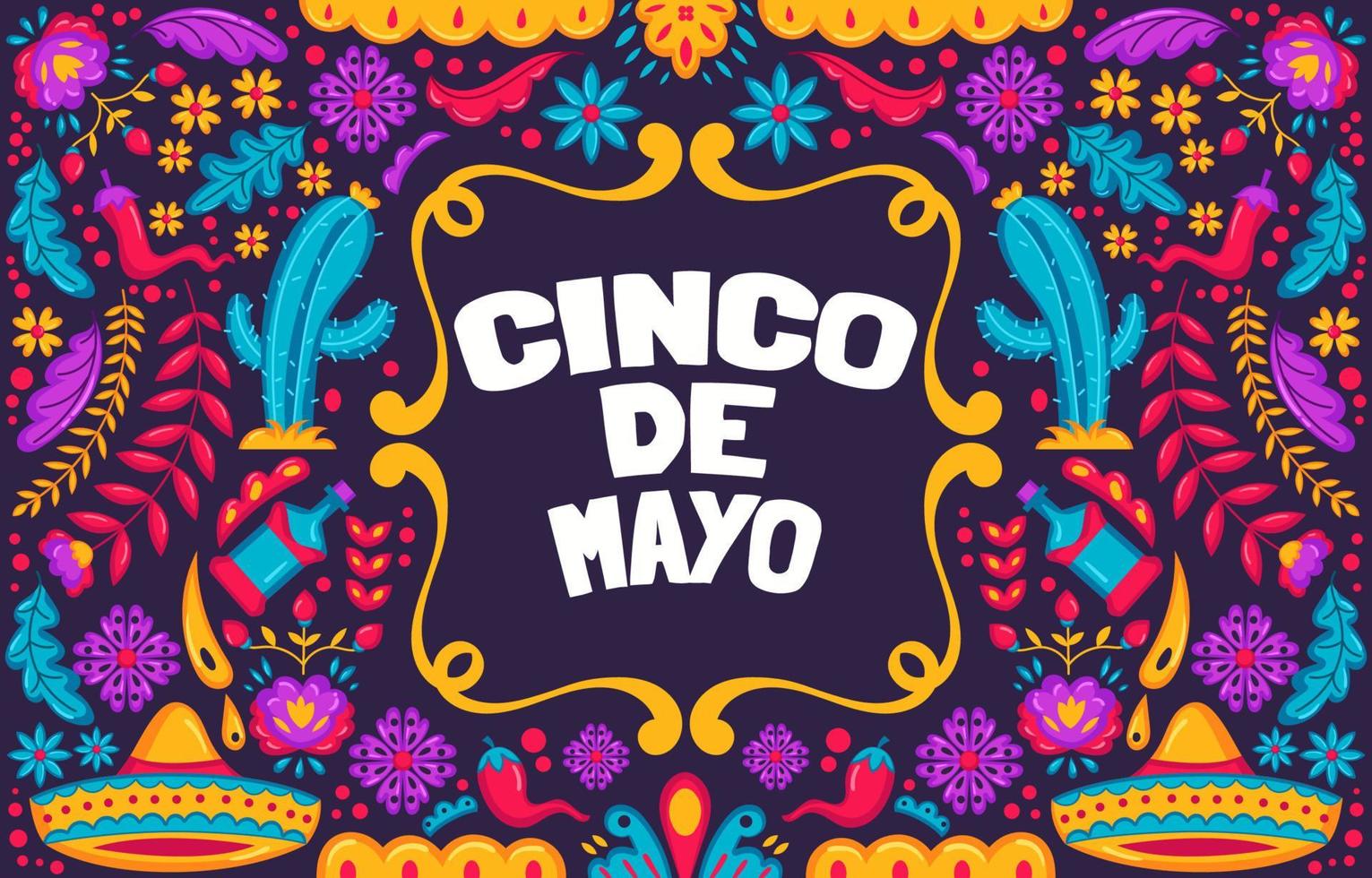 concetto di sfondo cinco de mayo vettore