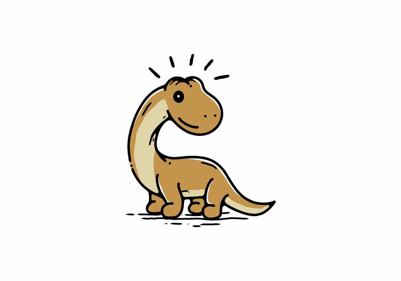 piccola illustrazione di dinosauro titanosauro carino vettore
