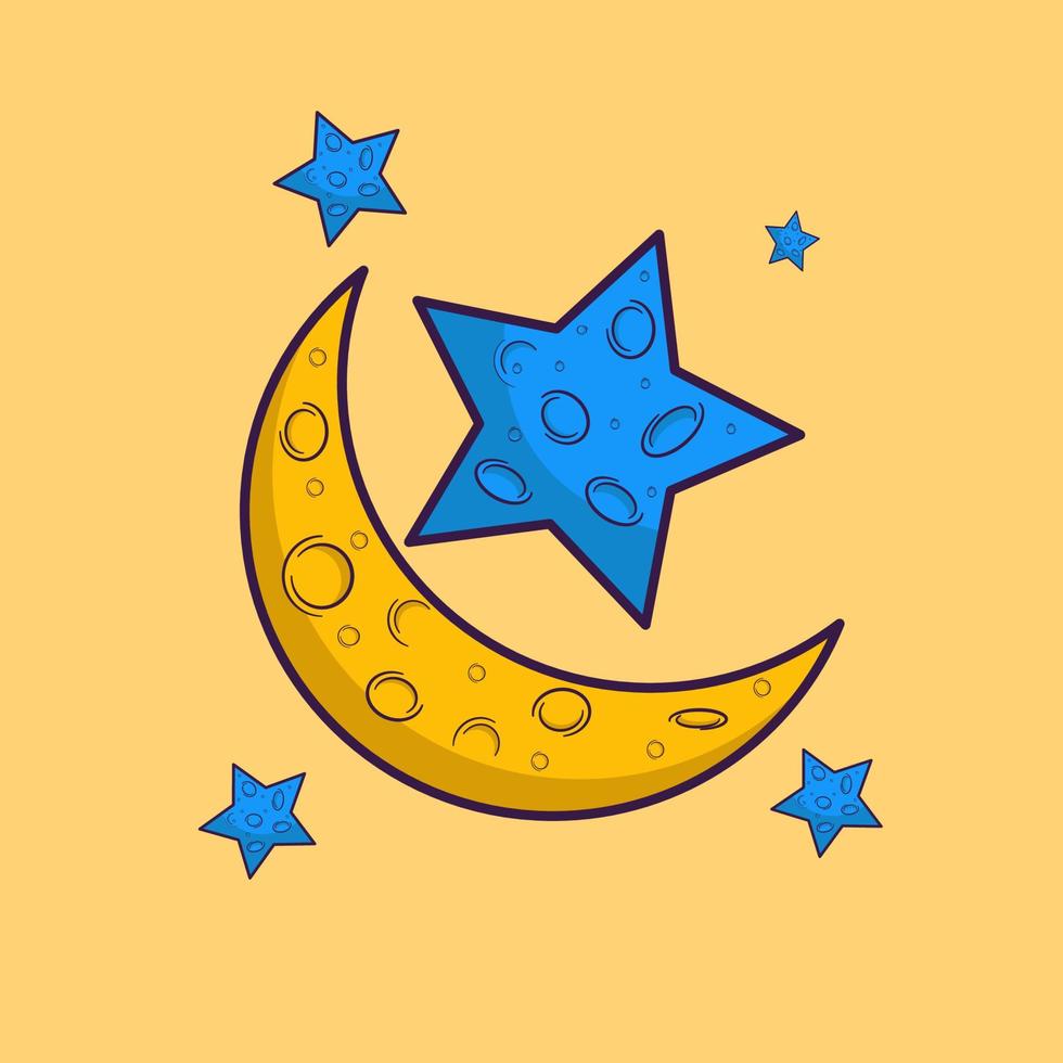 luna e stelle illustrazione dell'icona eid mubarak clip art vettore