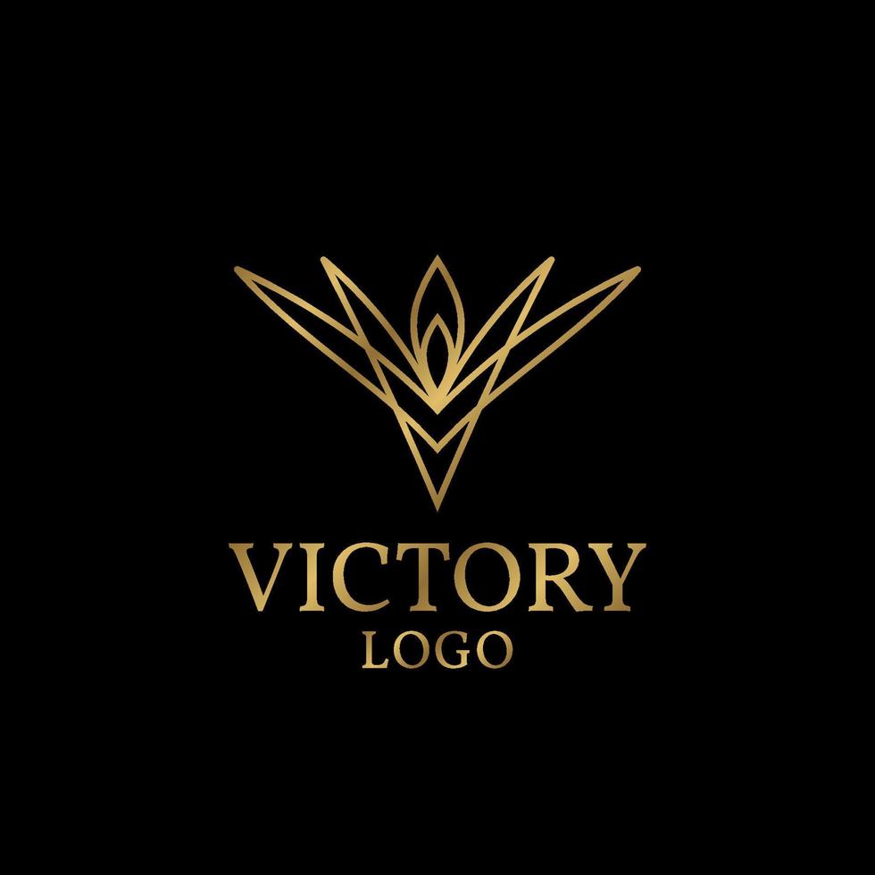 vittoria astratta elemento di design del logo vettoriale lussuoso