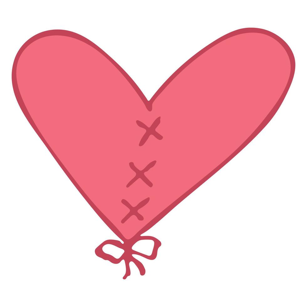 semplice illustrazione del cuore disegnata a mano isolata su uno sfondo bianco. carino doodle del cuore di san valentino. vettore