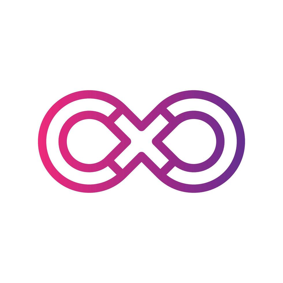 design del logo lettera x infinito vettore