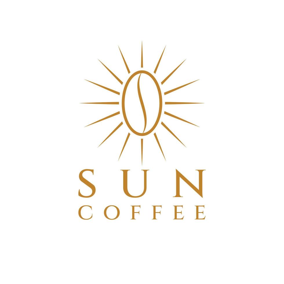 design del logo del caffè del sole vettore