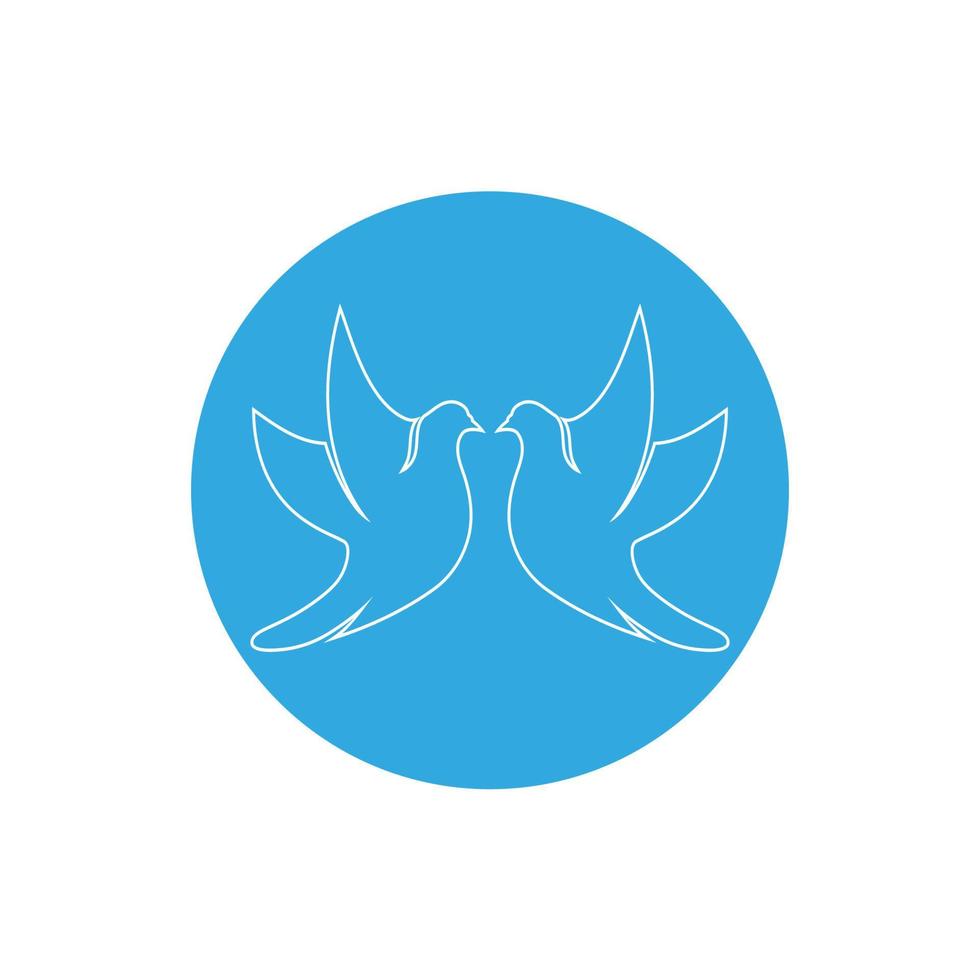 illustrazione di vettore del modello dell'icona della colomba dell'ala dell'uccello