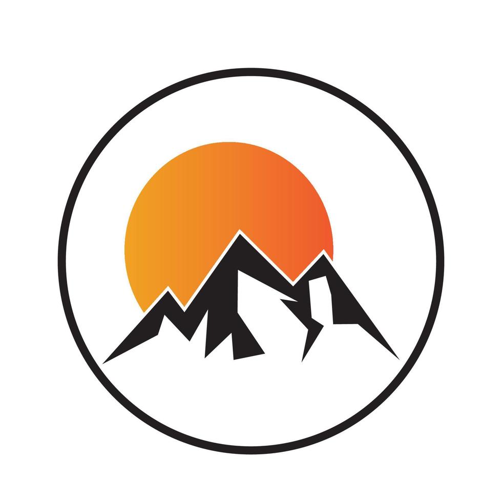 vettore di progettazione del logo dell'icona della montagna