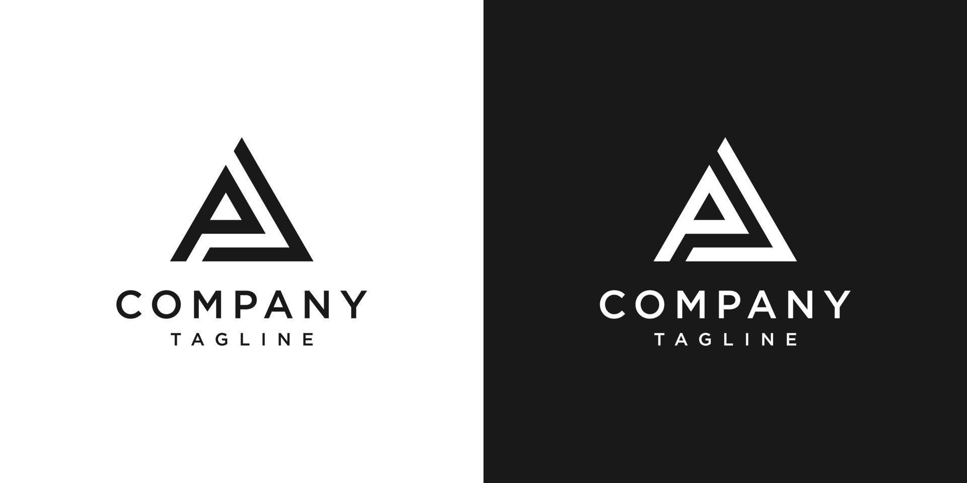 lettera creativa pj monogramma logo design icona modello sfondo bianco e nero vettore
