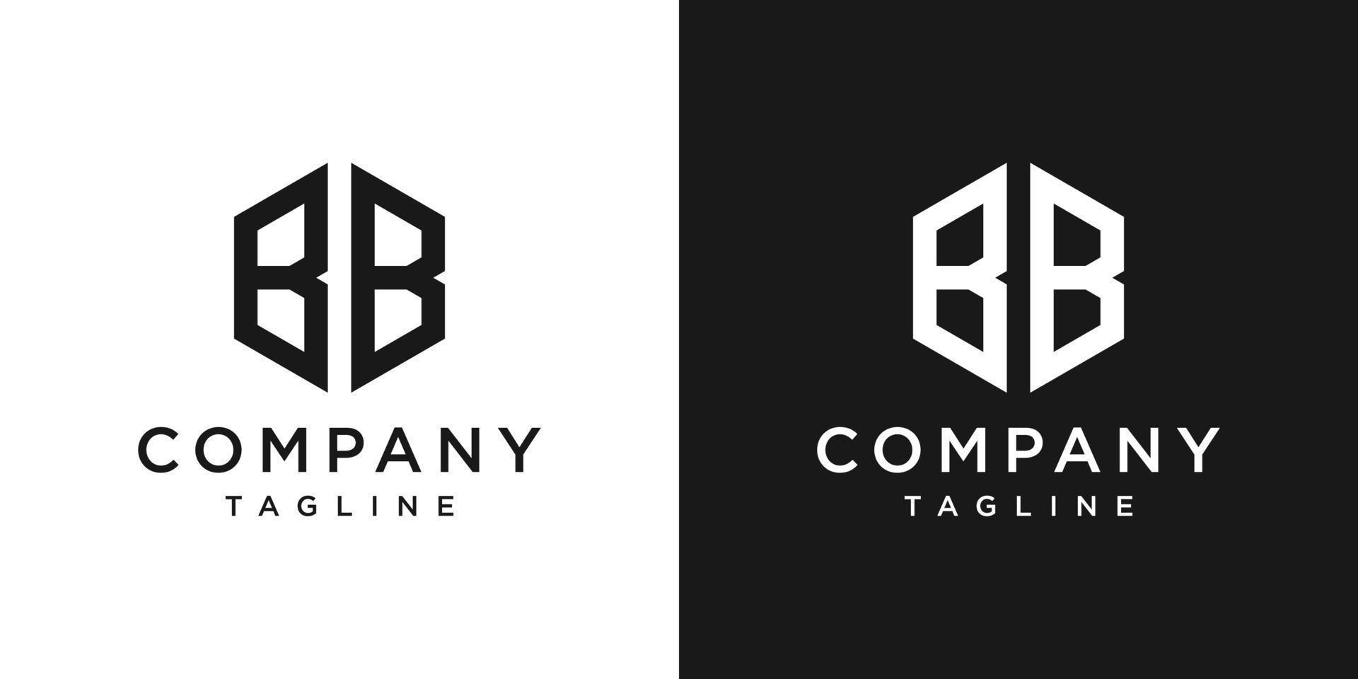 lettera creativa bb monogramma logo design icona modello sfondo bianco e nero vettore