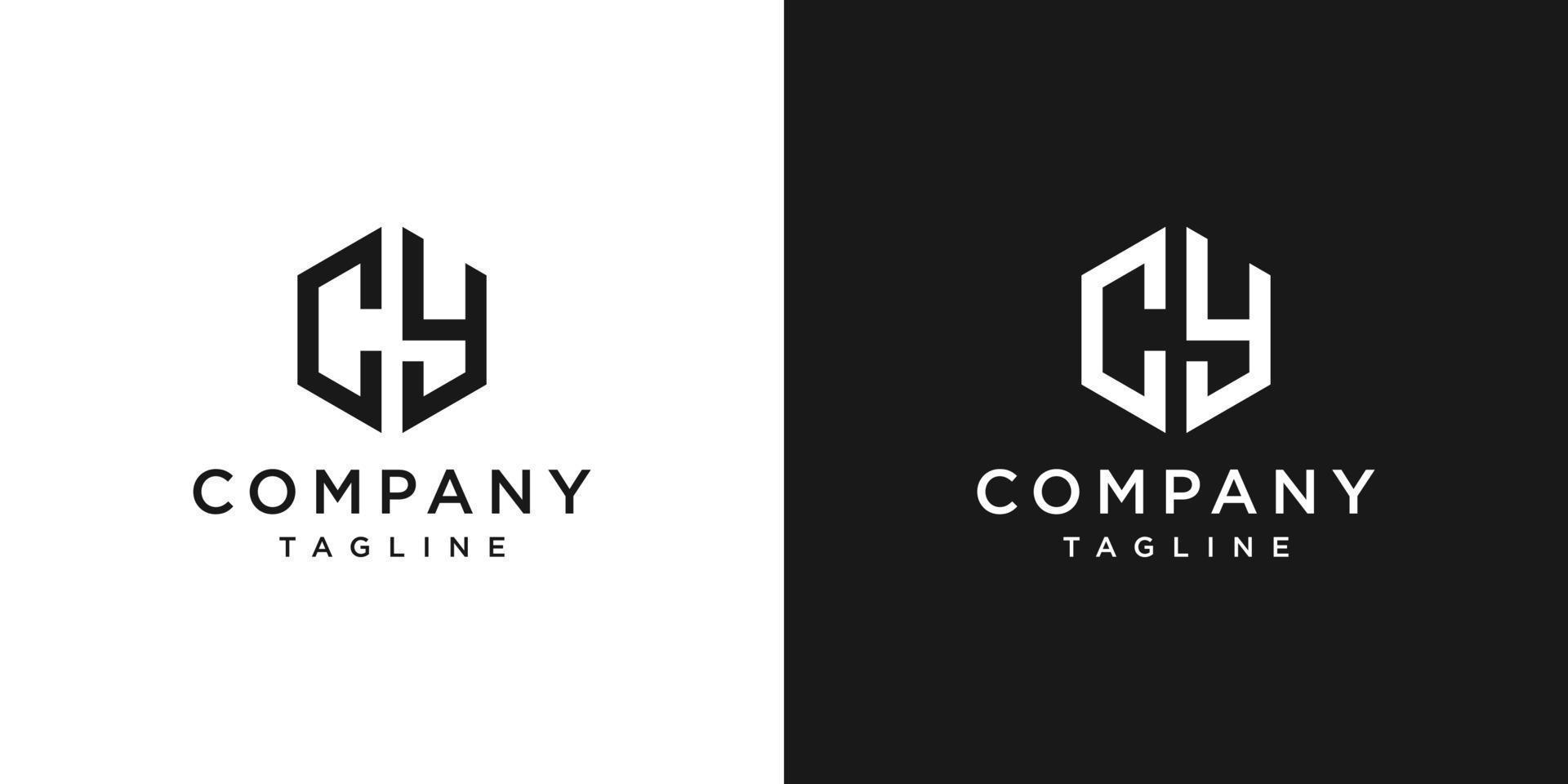 lettera creativa cy monogramma logo design modello icona sfondo bianco e nero vettore