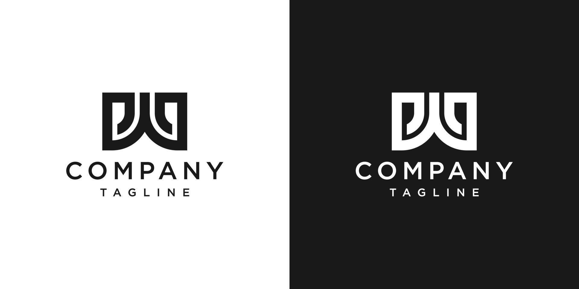 lettera creativa w monogramma logo design modello icona sfondo bianco e nero vettore