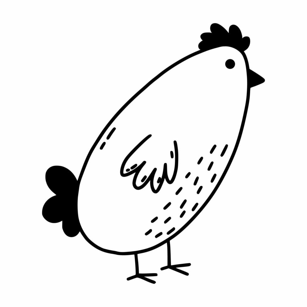 uccello carino. illustrazione di doodle di vettore. libro da colorare per bambini. vettore