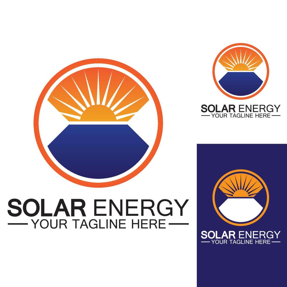 modello vettoriale di progettazione logo energia solare