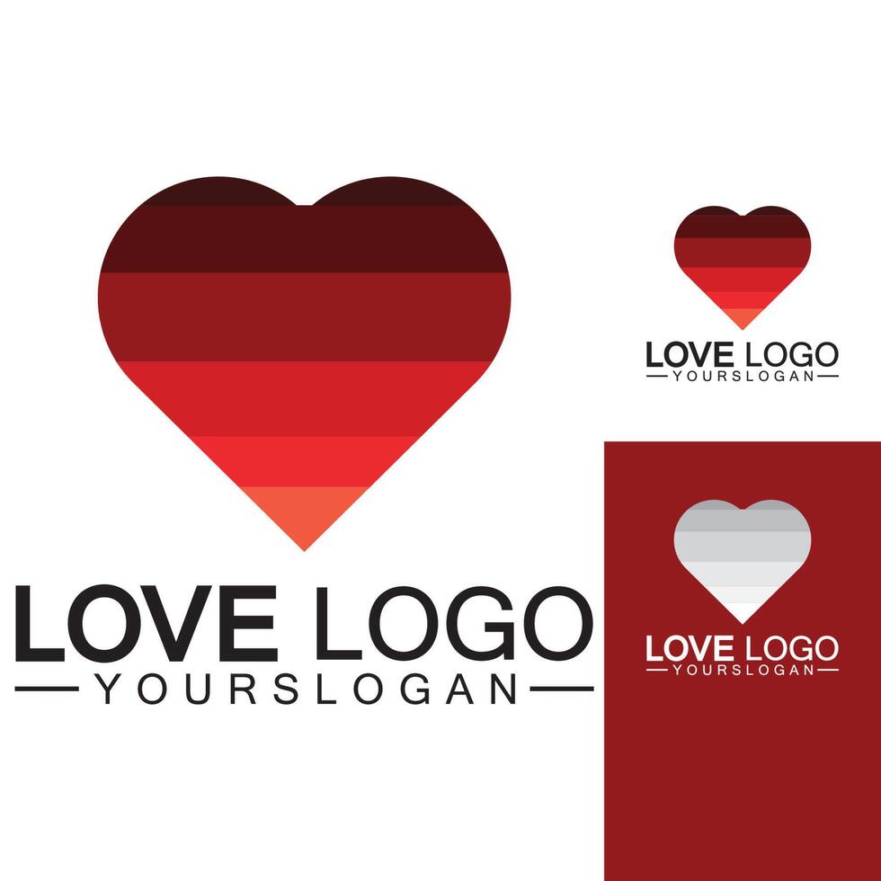 amore logo design, vettore di design del logo a forma di cuore