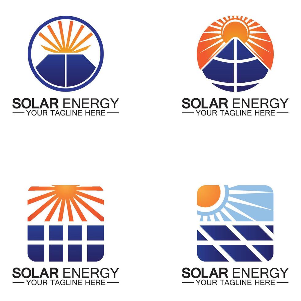 modello vettoriale di progettazione logo energia solare