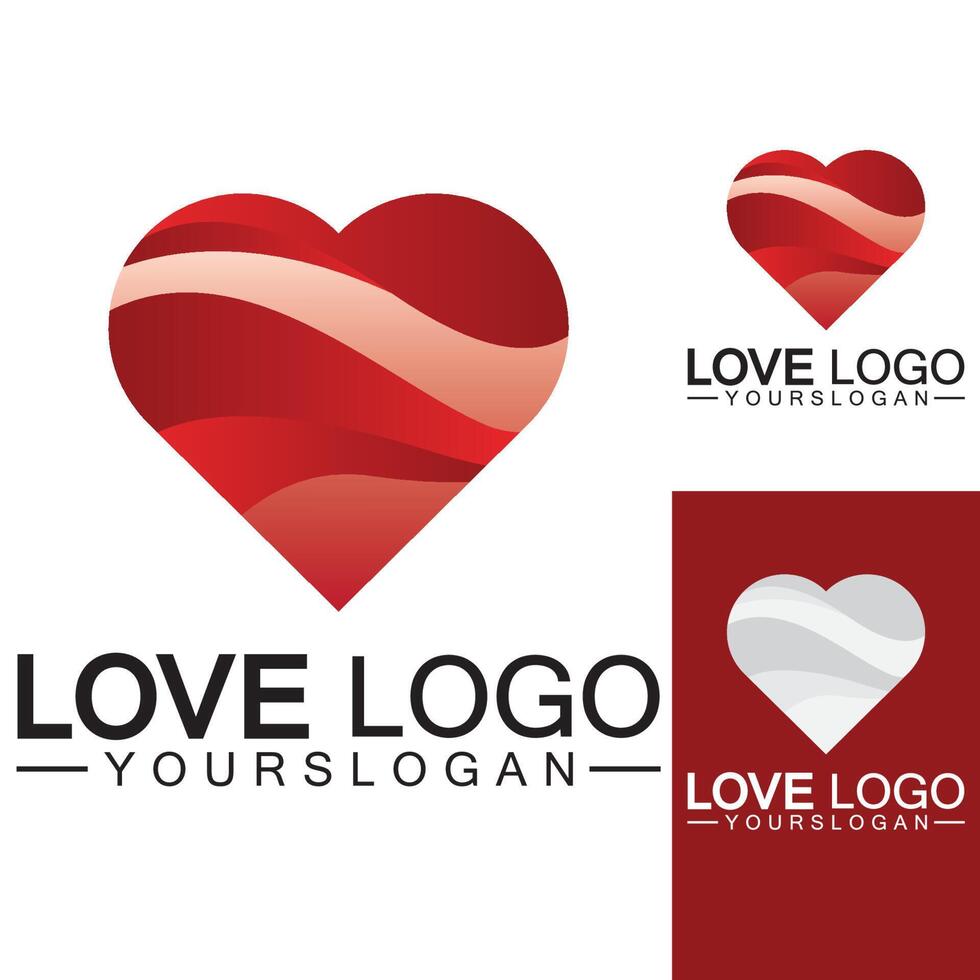 amore logo design, vettore di design del logo a forma di cuore