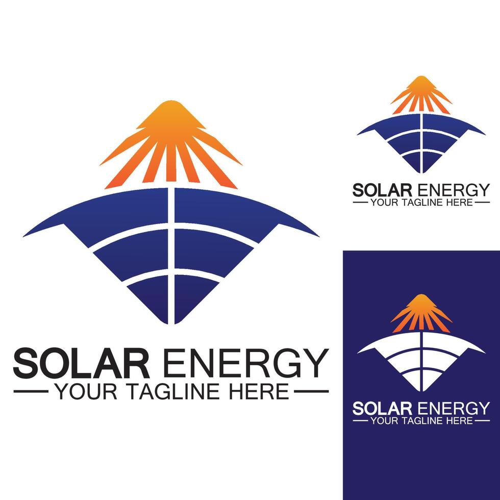 modello vettoriale di progettazione logo energia solare