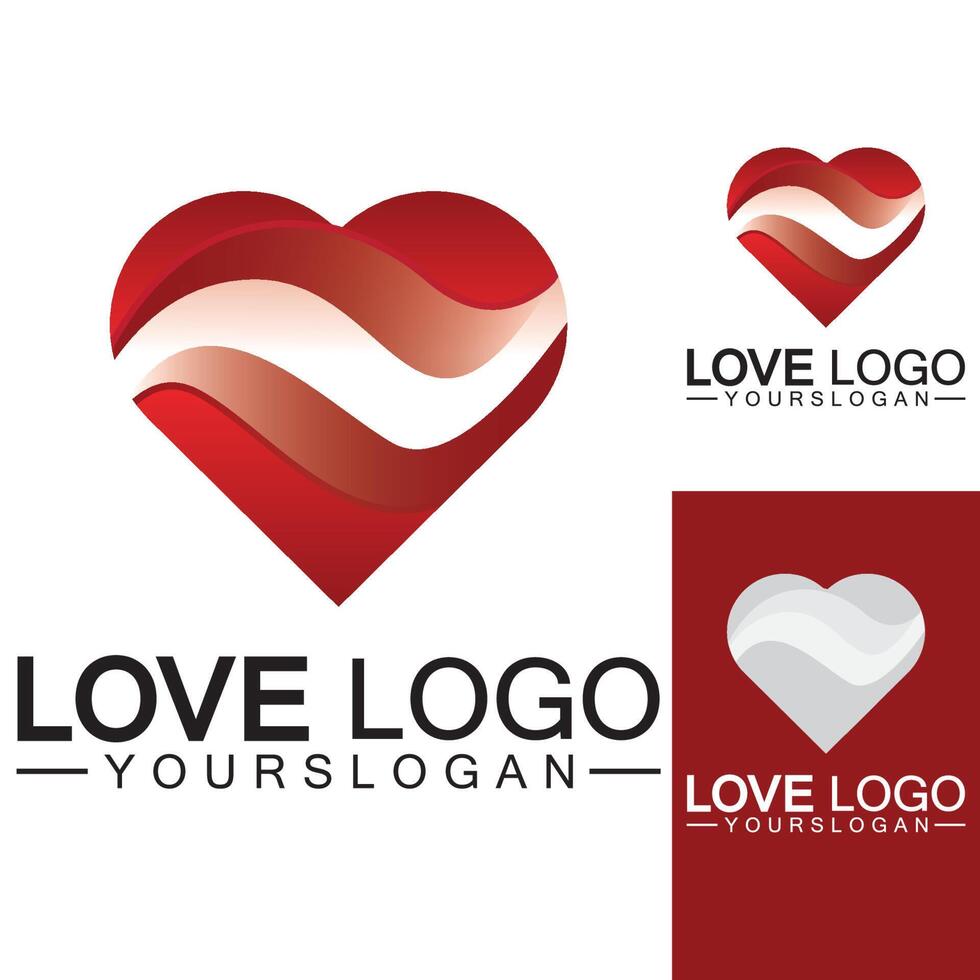 amore logo design, vettore di design del logo a forma di cuore