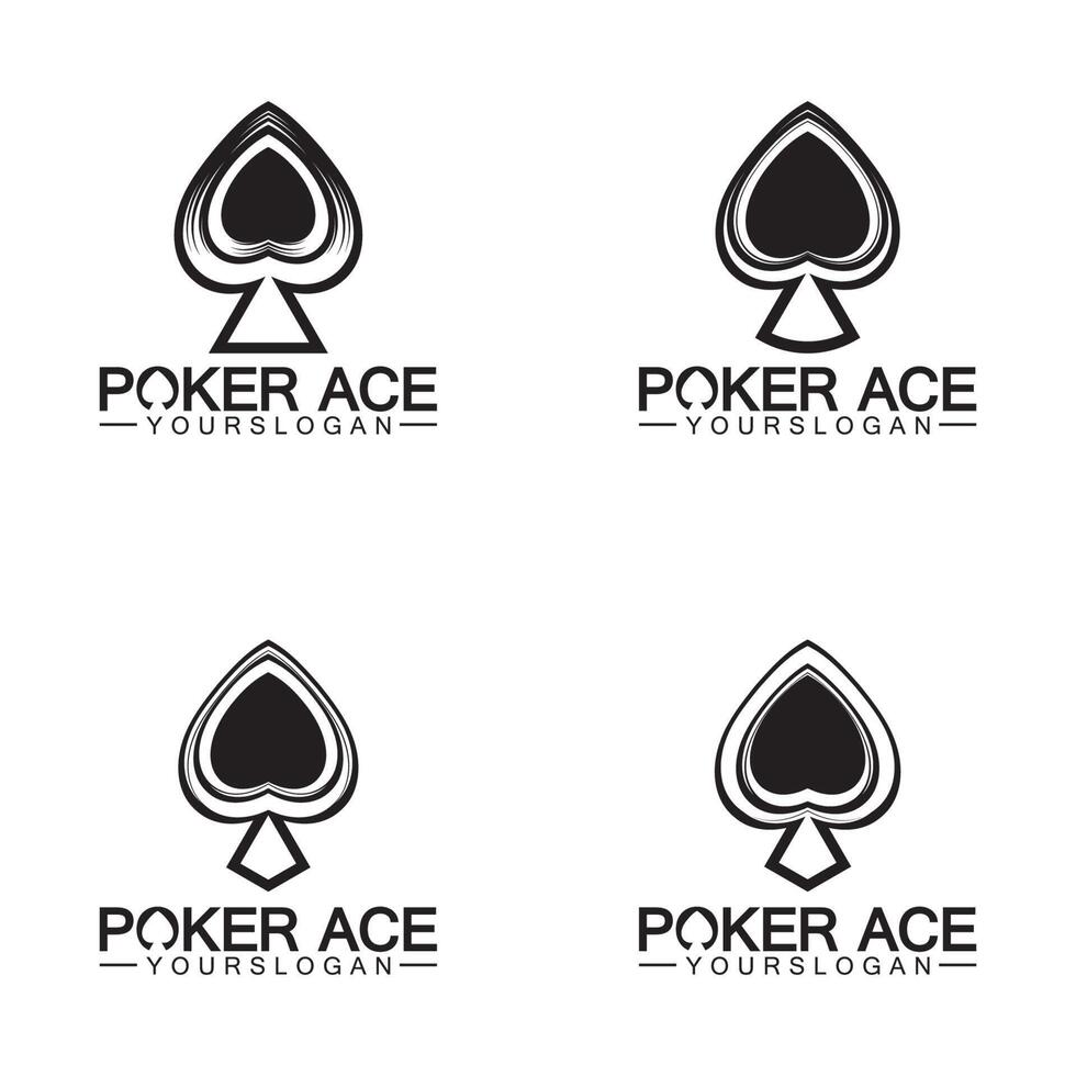 design del logo poker asso spade per affari di casinò, gioco d'azzardo, gioco di carte, speculazione, ecc vettore