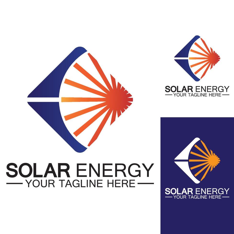 modello vettoriale di progettazione logo energia solare