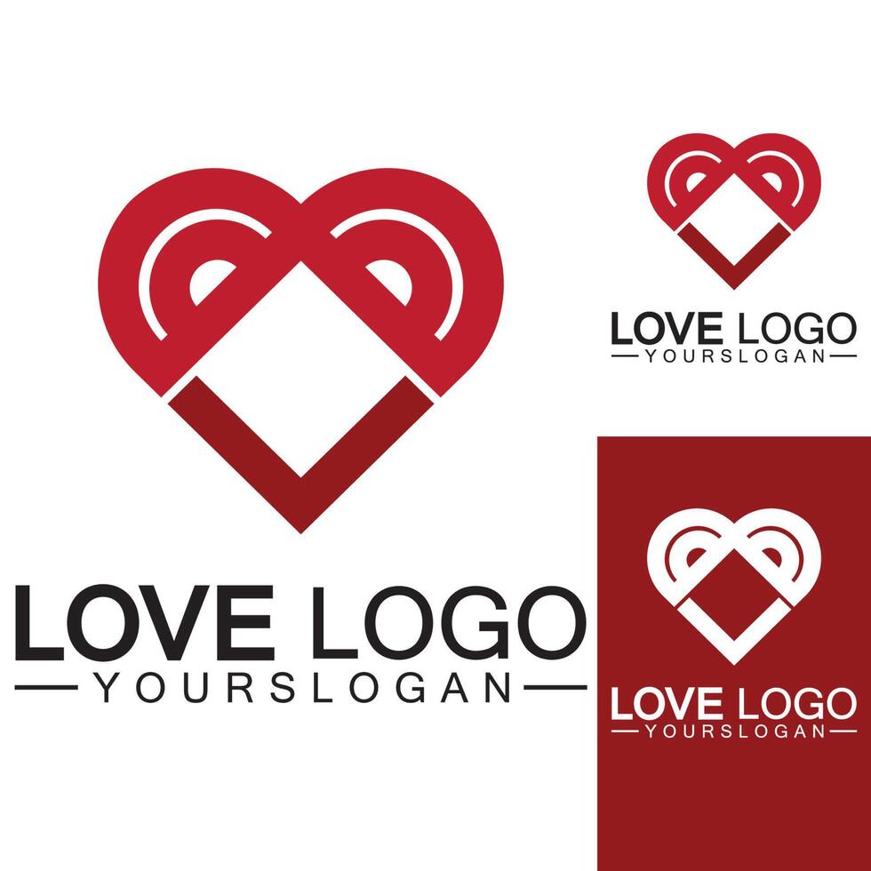 vettore di progettazione del logo di amore, vettore di logo del focolare geometrico, concetto di logo di vettore di amore lineare, vettore di progettazione del logo a forma di cuore